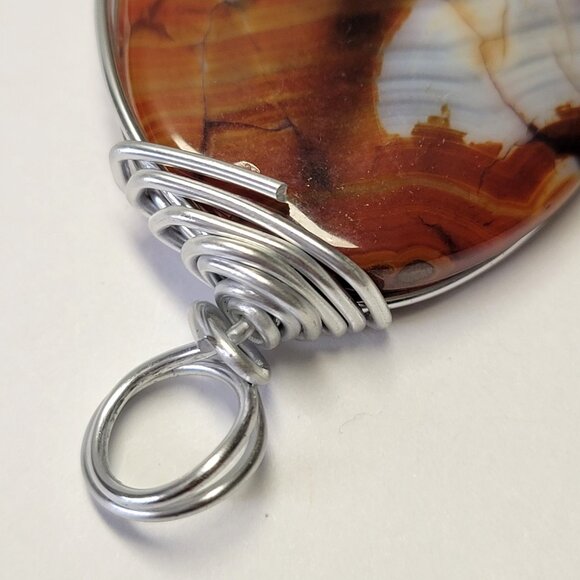 Amber Colored Agate Gemstone Pendant - Picture 4 of 11